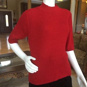 Red shimmer sweater